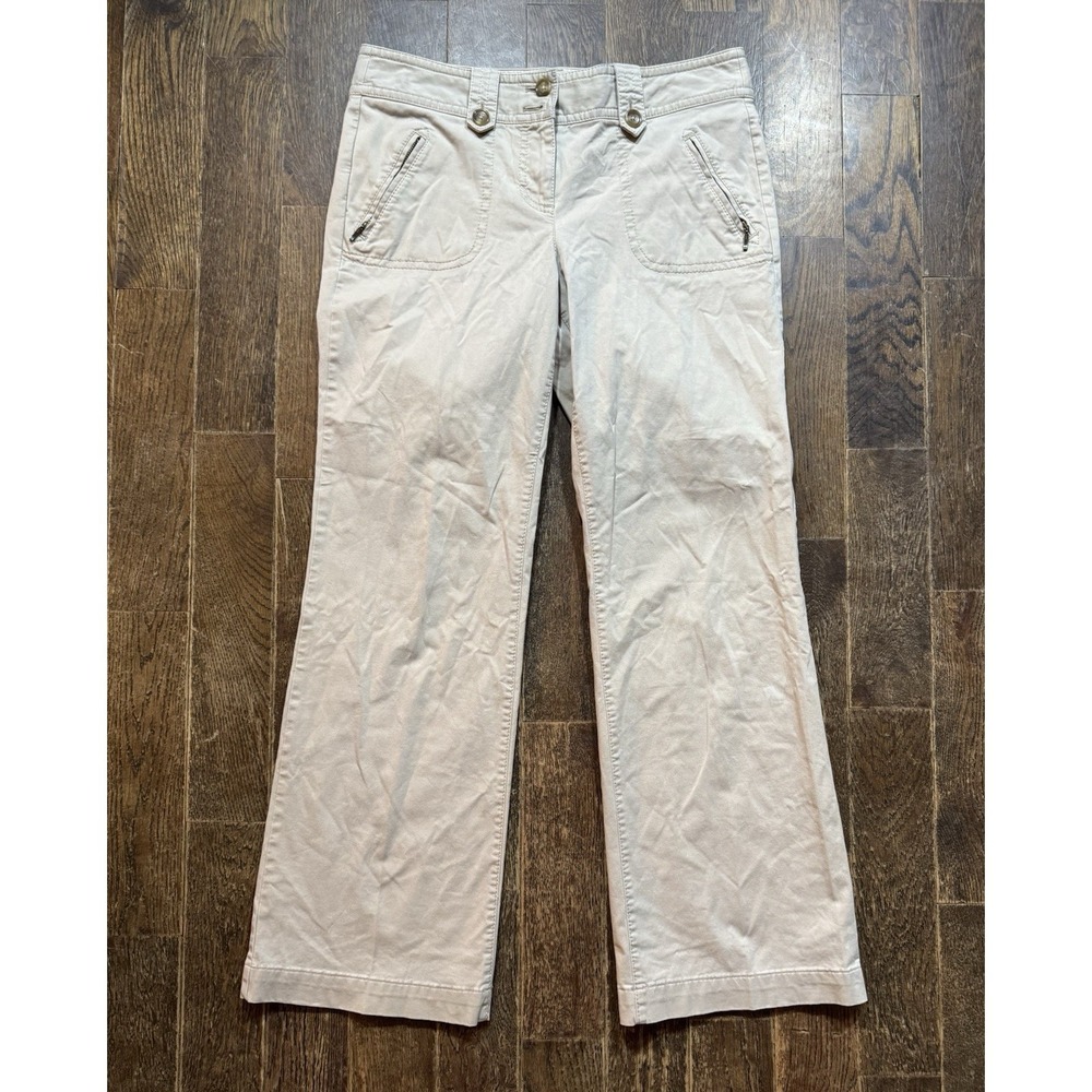 Ann Taylor Lindsay Pants Size 4 (W32xL29) Chino Boot Cut Flare Mid Rise‎ Stretch
